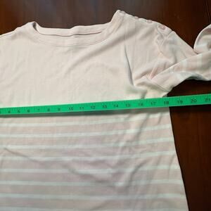 Chaps Pink and White Striped Top Size Large